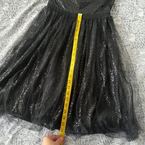 Ark and Co Black Strapless Sequin Holiday Dress Size Small - Picture 11 of 11